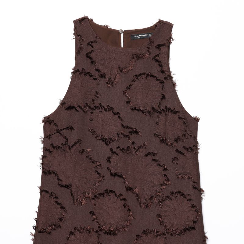 Kaslead New Arrival Women's Clothing Fashion Style Fashion Texture round Neck Sleeveless Mini Dress 7969031