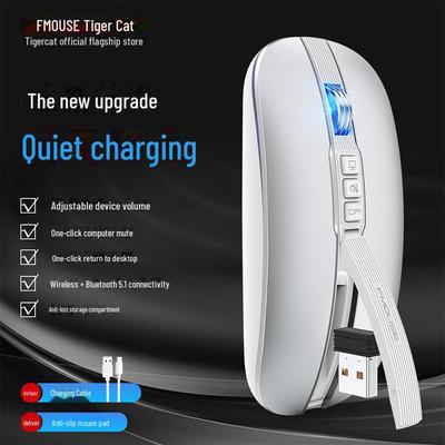 Tigercat M113 Dual-Mode Bluetooth Silent Ultra-Thin Wireless Mouse für den Einsatz im Büro und am Notebook