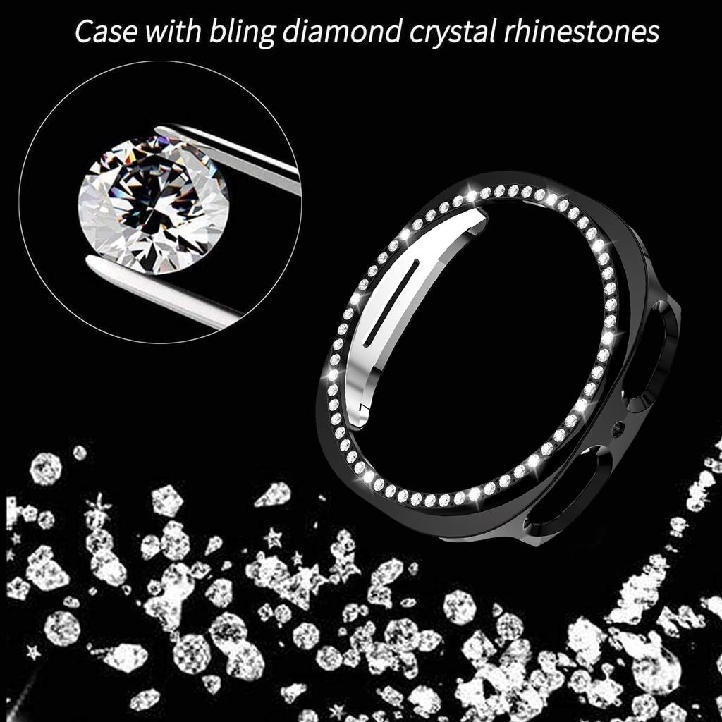 Bling Diamant Hülle für Samsung Galaxy Watch 8 40mm 44mm Zubehör Hohl PC Mauerwerk Schutz Stoßstangen Schale für galaxy watch 8 Abdeckung 46mm