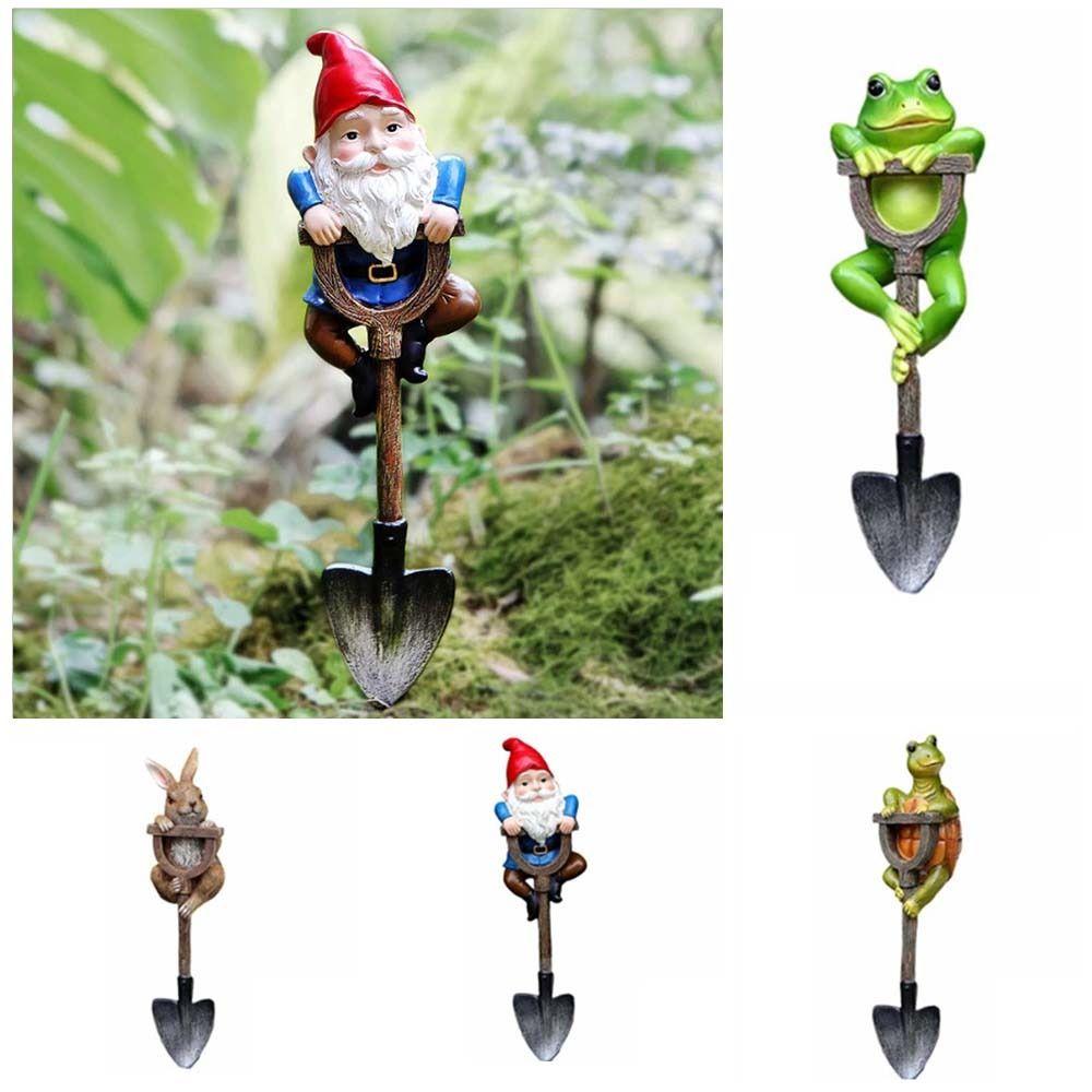 

Funny Frog Rabbit Turtle Gnome Shovel Resin Dwarf Figurine Creative Frog Rabbit Turtle Statue Home