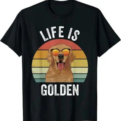 Retro Golden Retriever Funny Dog T-Shirt