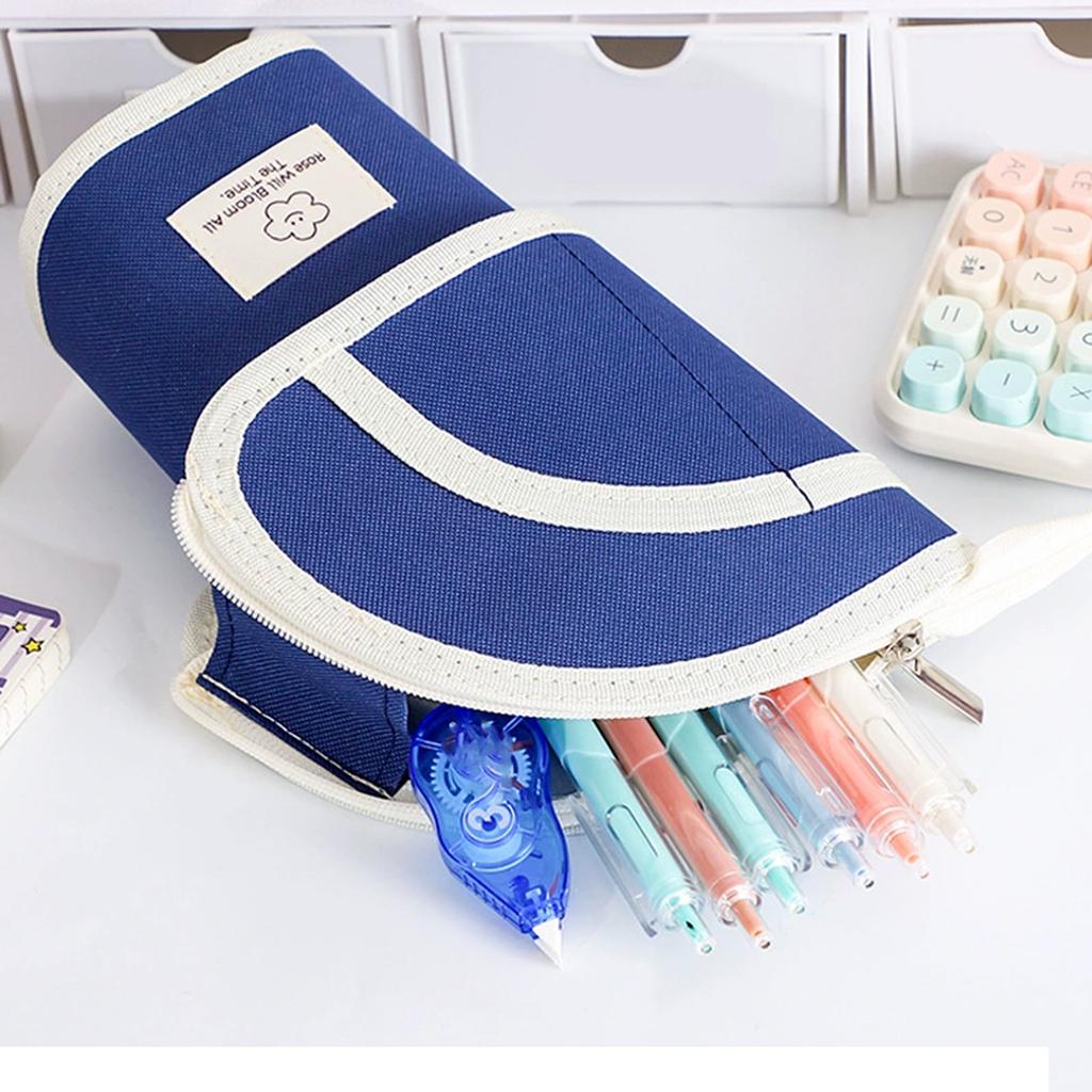 Expandable Pencil Pouch Large Capacity Multi-functional Pen Case for School Students