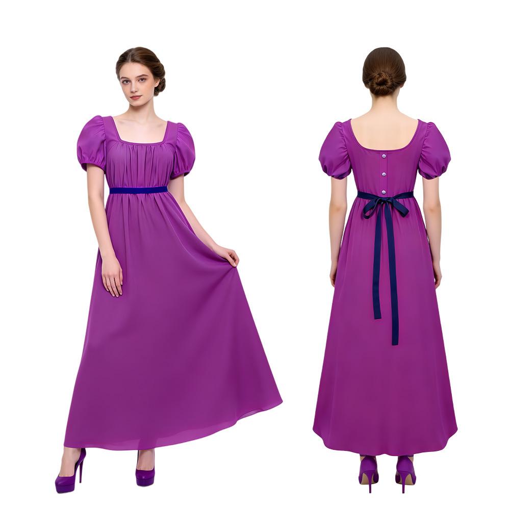 W Bridgeton Cos Dress Vintage Regency Dress High Waist Ball Skirt Victorian Dress Dress