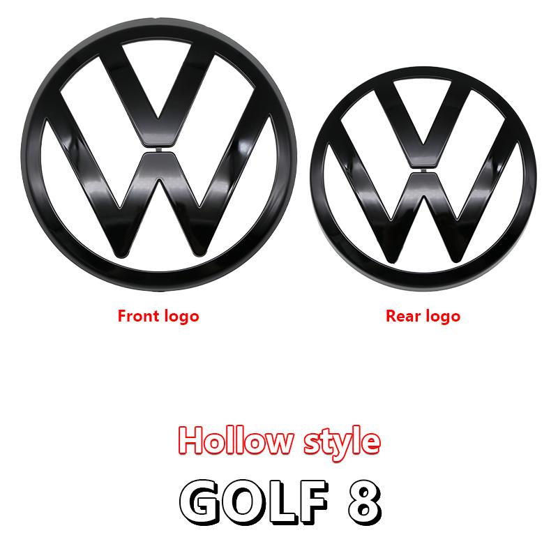 2pcs ABS Car Front Grill Emblem Rear Trunk Badge YU23 Logo For Volkswagen VW Golf 4 5 6 7 7.5 8 Scirocco Premium Pro Plus Extra