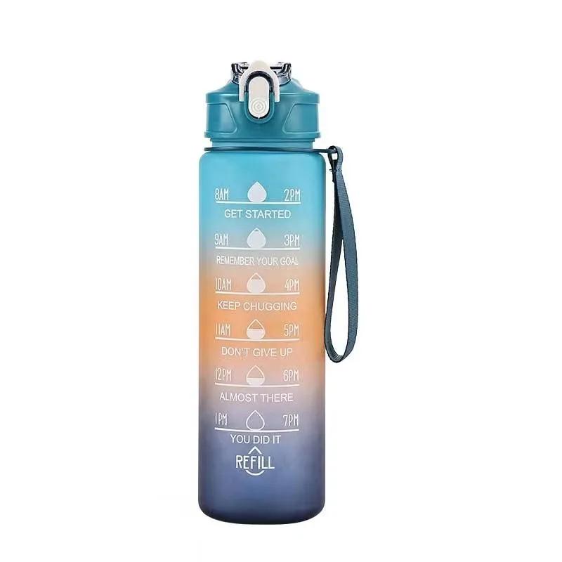 800ml Gradient Color Plastic Sports Water Bottle Leakproof Portable Water Cup for Gym Travel Outdoor Drinking Bottle