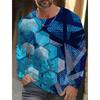 Graffiti Design 3D Digitaldruck Herren Mode Trend Rundhals Langarm T-Shirt
