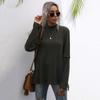 Autumn Half High Neck Sweater Women's Solid Color Loose Fit Fashion Casual Temperament Versatile Knitted Bottoming Top