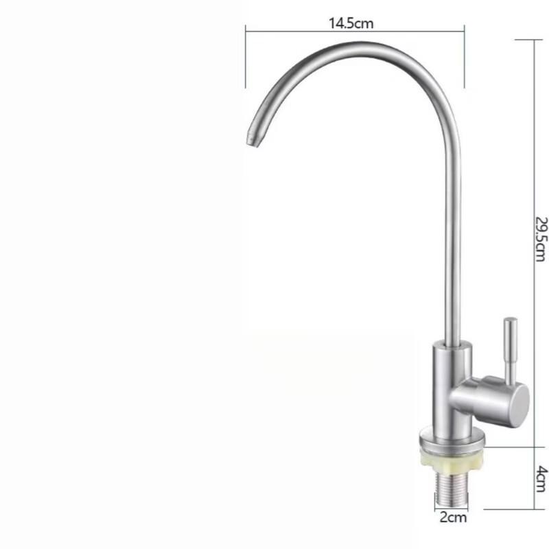 YuZhou 201 Brushed Stainless Steel Kitchen Single Cold Water Faucet, 5-Pack