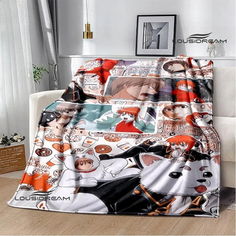 GINTAMA Cartoon Printed blankets Picnic blanket Warm Flannel blankets Home bed linings blankets for beds Birthday Gift