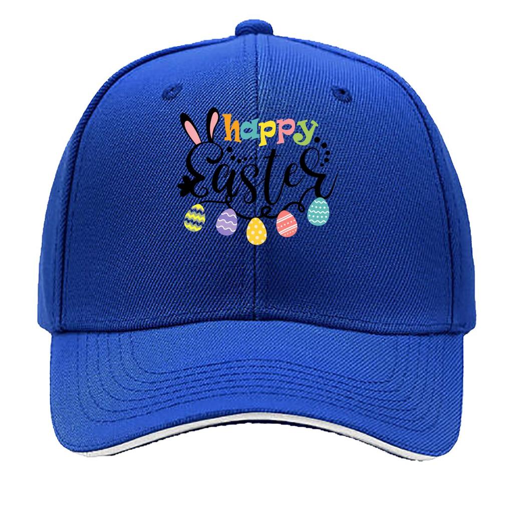 Happy Easter Ears Colorful Easter Eggs Design Sandwich Baseball Cap Sun Cap Outdoor Workouts Hat