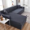 Sofa Covers For Living Room Elastic Solid Corner Couch Cover L Shaped Chaise Longue Slipcovers Chair Protector 1 /2 /3 /4 Seater