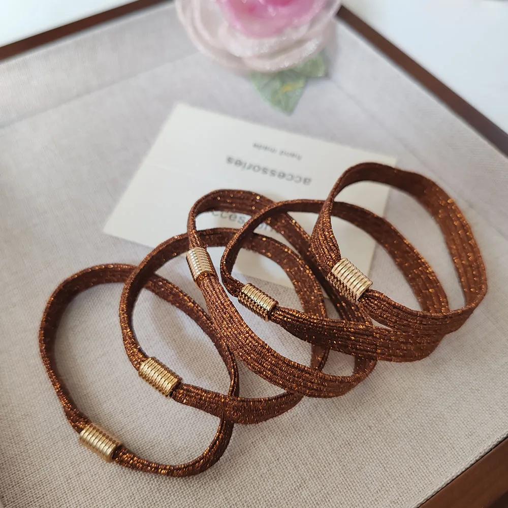 

5 шт. Хорошая высокая эластичность Всесезонные универсальные резинки для волос для женщин девушек дам держатель для хвостика кольца для волос веревочные аксессуары