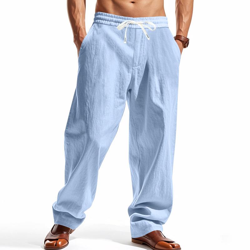 Men's Loose-Fit Wide-Leg Casual Beach Pants.