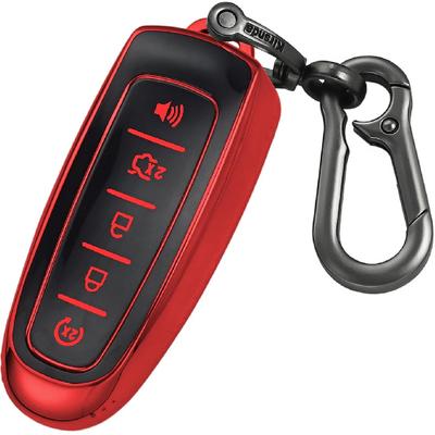 For Ford Key Fob Cover with Keychain,Soft TPU Protection Key Case/Skin,5 Buttons Compatible with C-Max Edge Escape Expedition Explorer Flex Focus