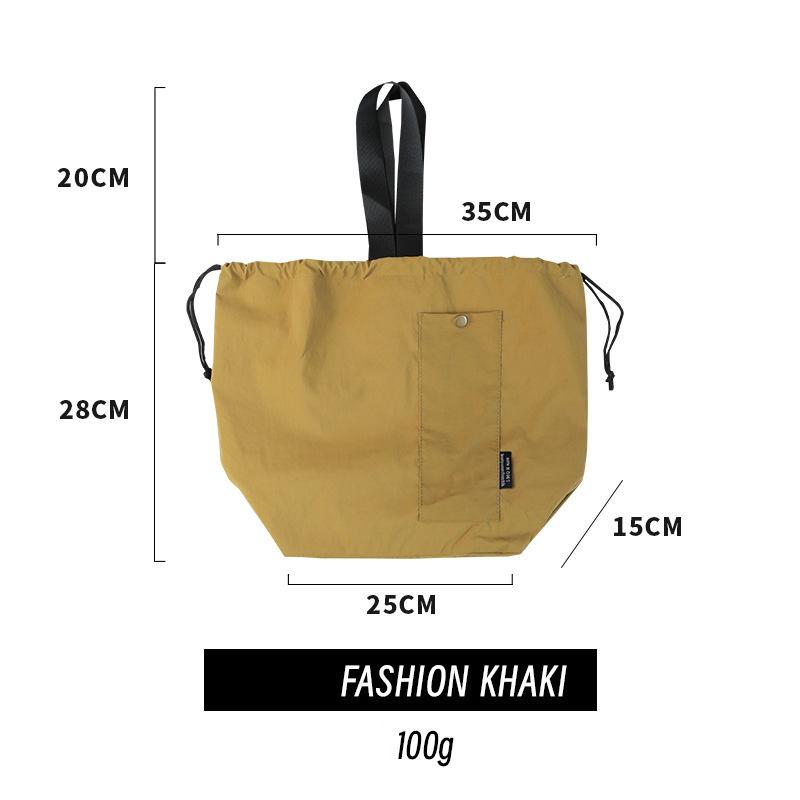 

1pc Lunch Bag Large Capacity Hand-held Drawstring Double Layer Bento Box Bag Portable Insulated Picnic Bag Foldable Storage Bag хаки