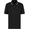 Contrast Color Striped Button Short Sleeve Polo Shirt Men Tops Black XM000466-AF10337-UC001