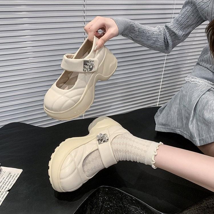 Thick-soled Muffin Heightens with One Pedal of Velcro Mary Jane Shoes, Children's Summer Skirt 2025 New Popular Single Shoes