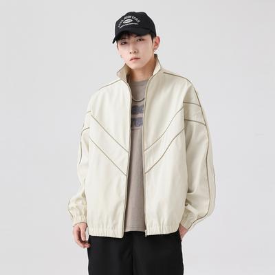 Stand Collar Jacket Men Spring and Autumn Loose American Sports Baseball Uniform