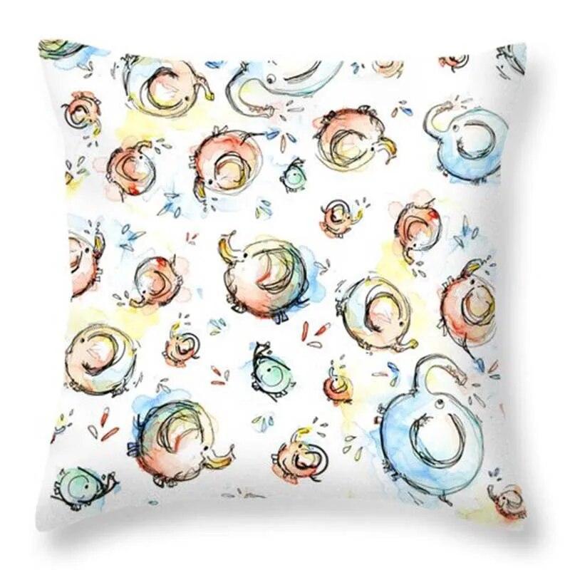 Geometrischer Kissenbezug Sofa Heimdeko Niedliches Panda Tierdruck Kissen