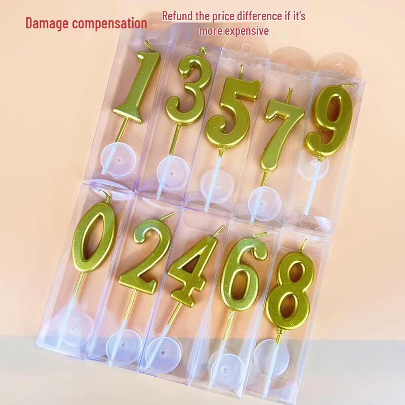 Golden Number Birthday Candles