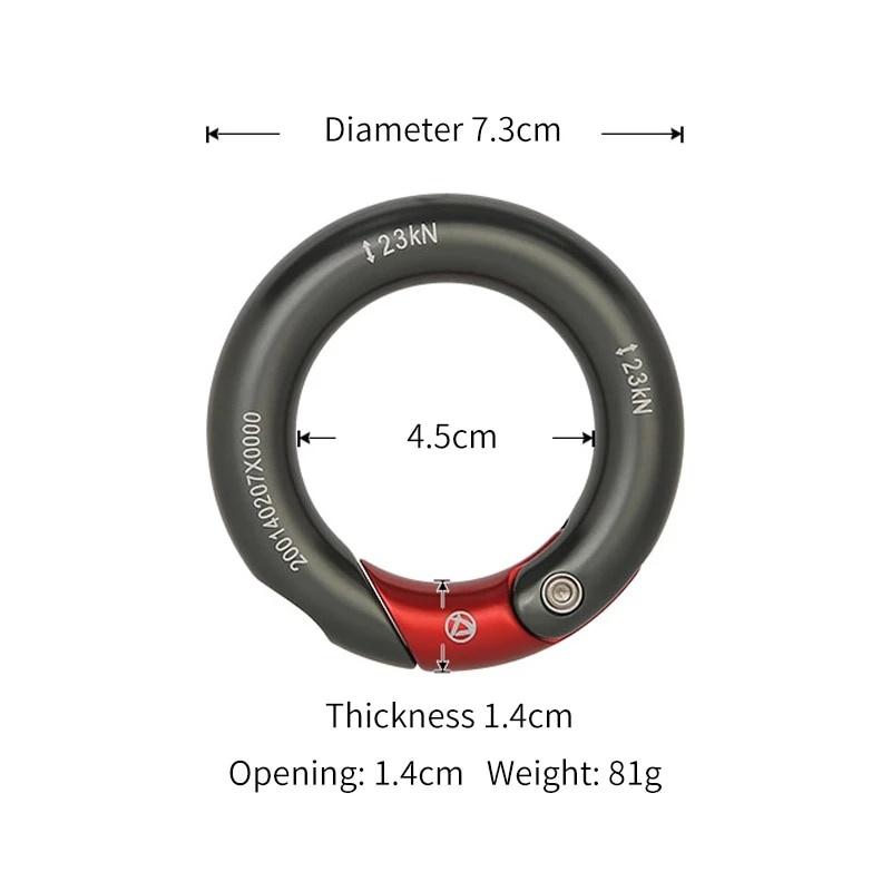 Outdoor 23kN Openable Ring 7075 Aluminium Multi Directional Gated Ring for Climbing