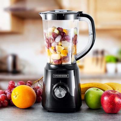 1.5l Blender With 2 Stainless Steel Blades B5turbo Black Kitchencook