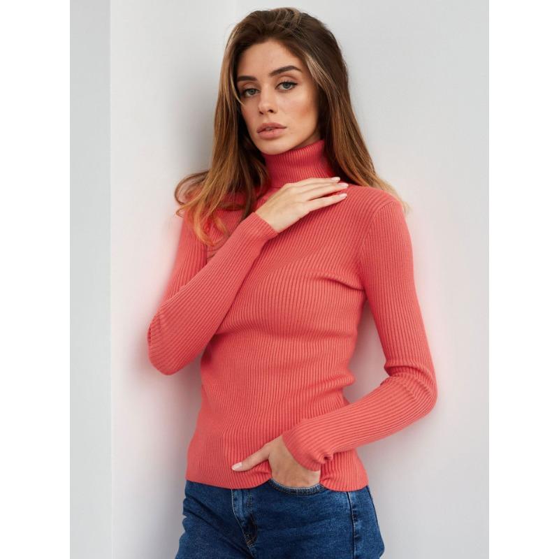TIFICY Women's Fashion Casual Fall Winter Solid Color Print Long Sleeve High Neck Sweaters