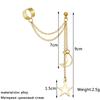 New Hiphop Clip Earrings for Women Star Moon Pendants Ear Cuff Punk Personality Gold Color Tassel Ear Clips Aretes De Mujer