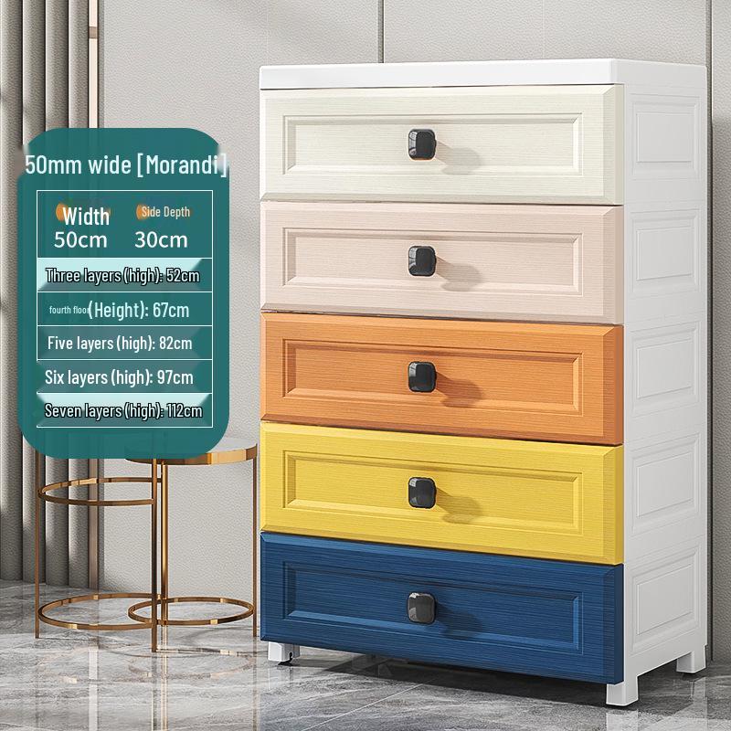 Morandi Children's Multi-Layer Storage Cabinet - Thickened Plastic Toy Organizer