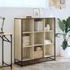 VidaXL Bookcase Sonoma Oak 97.5x33x107.5cm Engineered Wood Metal, Bookshelf, Book Holder, Book Support, 3300861