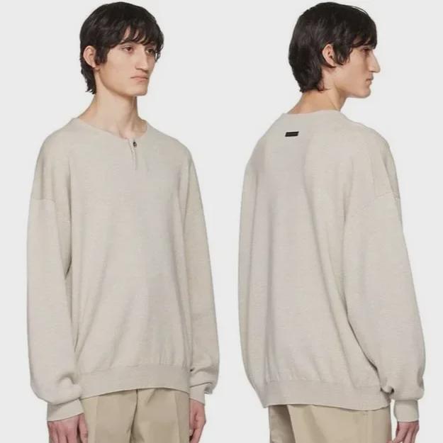 

ETERNAL FOG Свободный крой свитер-поло с воротником Генри L