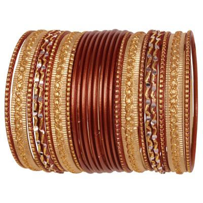 Touchstone 2 Dozen Bangle Indian Bollywood Pastel Copper Golden Glaze Designer Jewelry Bangle Bracelet Set of 24 Gold Tone for Women "Colorful