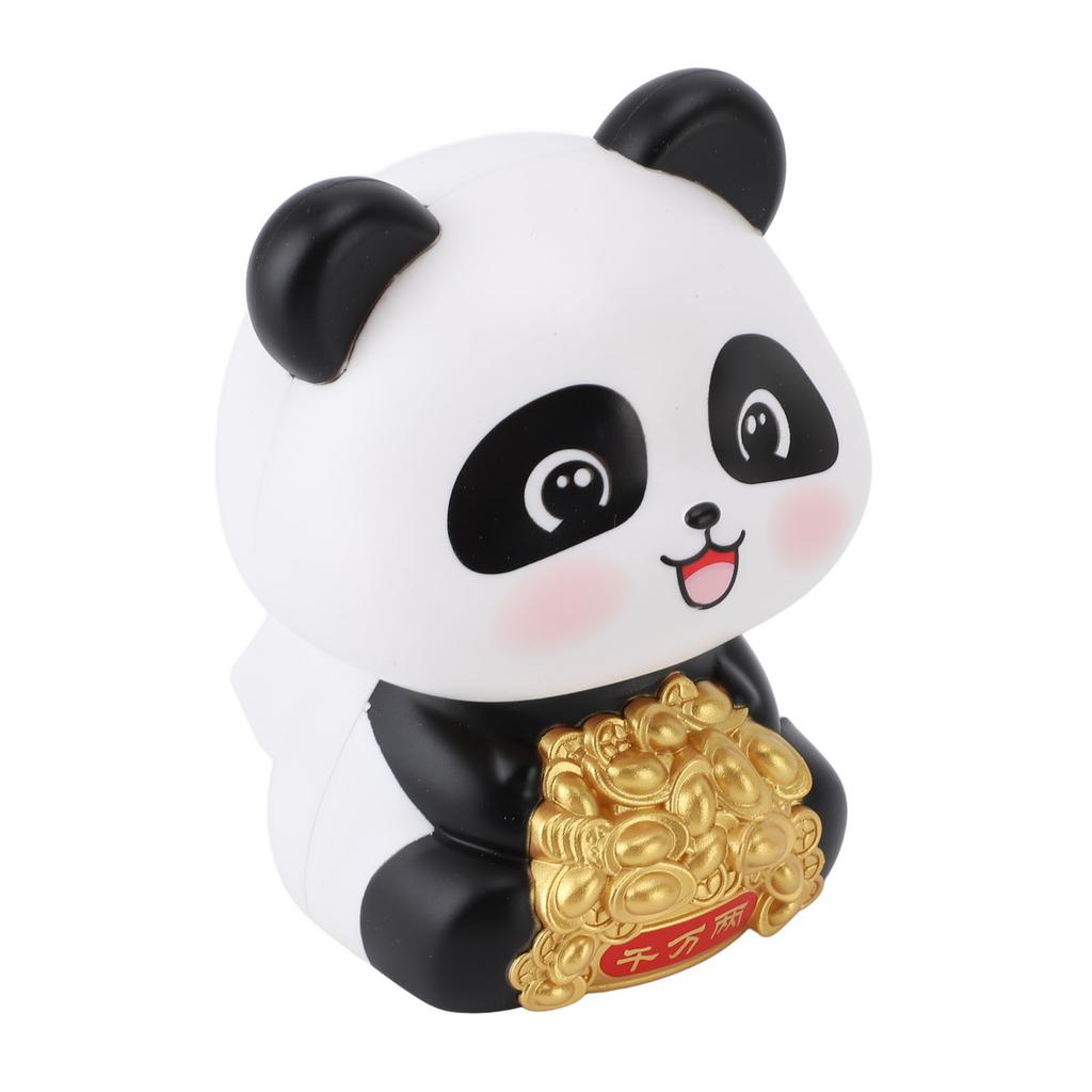 Ornamento Statua Panda a Energia Solare per Fortuna e Prosperità Panda Oscillante Solare Statuetta Animale per Cruscotto Auto