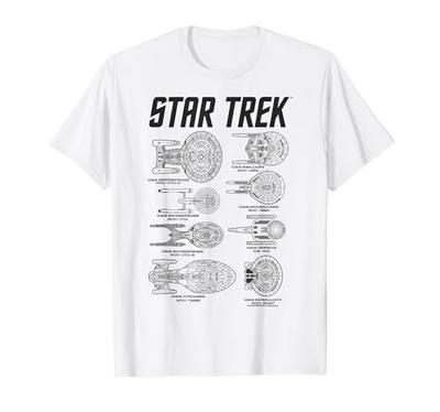 Star Trek Spaceships Of Starfleet Enterprise Textbook T-Shirt
