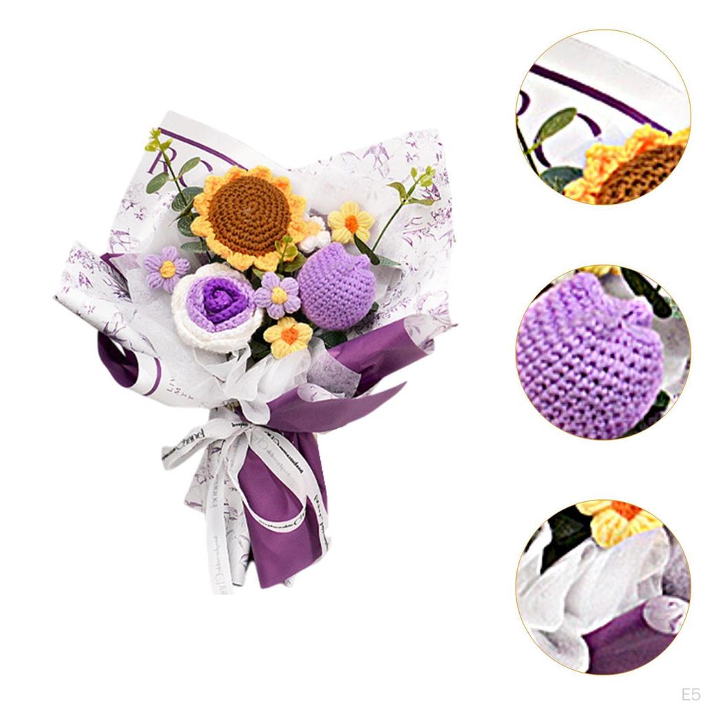 Färdig Virkad Bukettändar Kreativa Konstgjorda Blommor Hand för Festival Tacksägelsefest