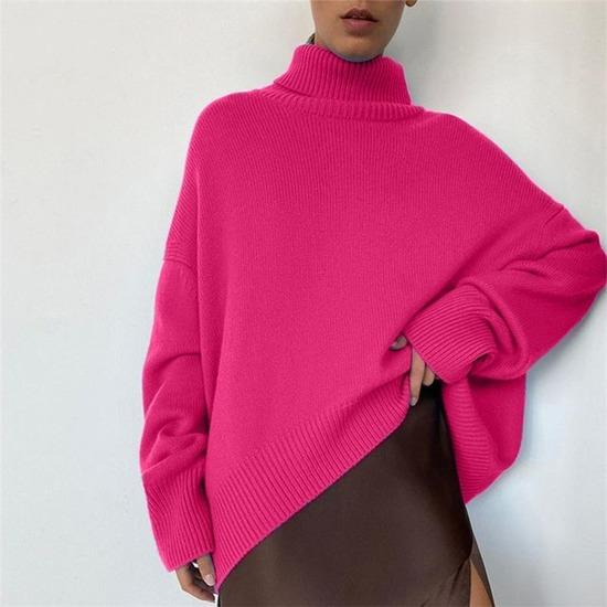 Pink Turtleneck Sweaters Zara Hot Pink Sweater Buy 2022 Autumn