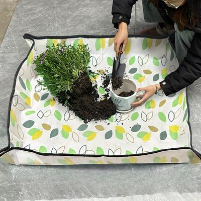 Thickened PE Plant Potting Mat, Foldable Indoor Succulent Planting Pad, Portable Gardening Mat, Home Garden Waterproof Pad, with Soil Mixing & Potting