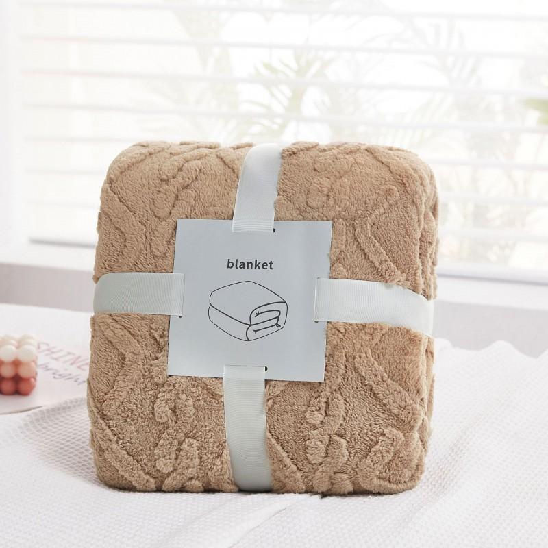 TaoFuu Fleece Blanket Jacquard Nap Office Sofa Dorm Bed