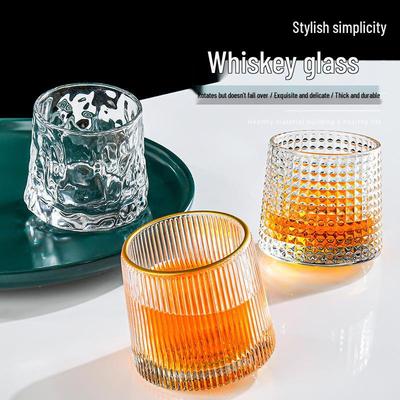 Roaring Doll Thickened Whiskey Glass with Hammer Pattern - Luxury Home Bar Glassware