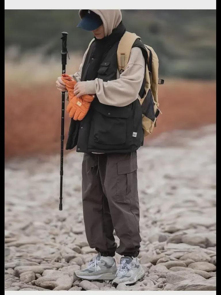 Unisexová japonská retro prošívaná zimní pracovní vesta