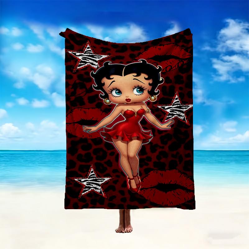 1pc Betty Boop Blanket, Home Printed Throw Blanket - Soft Blanket Gift for Family, Washable Sofa Bed Blanket