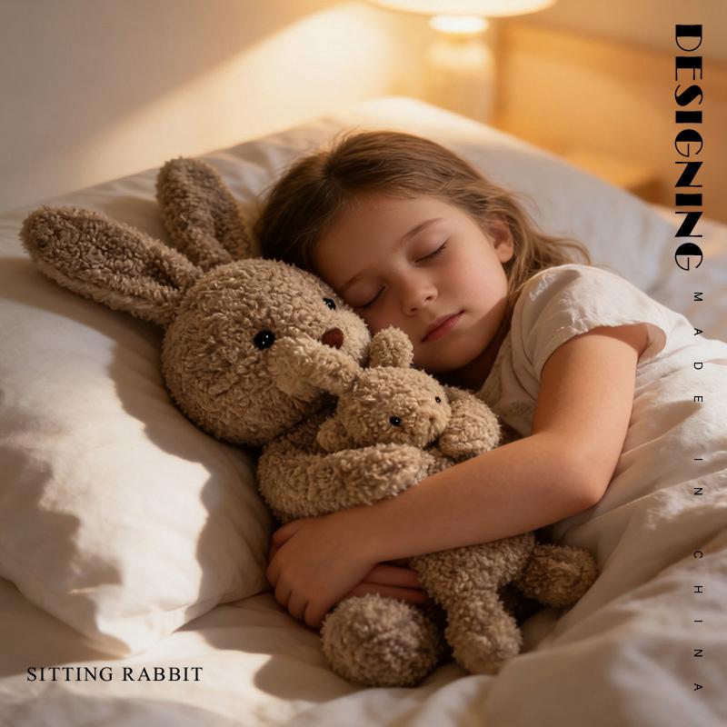 38CM Creative Mother and Child Rabbit Plush Toys Soft Stuffed Cartoon Animal Doll Appease Toys for Birthday Gifts