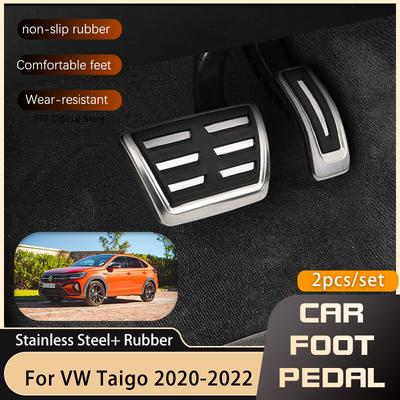 Pedały Samochodowe Dla Volkswagen VW Taigo Nivus Akcelerator Gazu Hamulec Antypoślizgowa Stal Nierdzewna Pokrywa Pedału Części