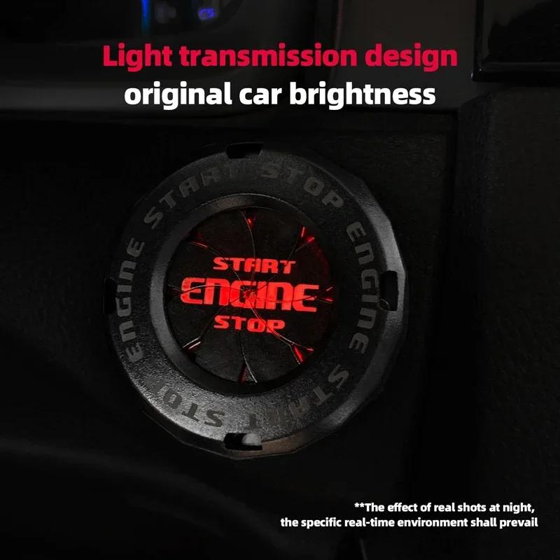 Engine Start Stop Button Cover Translucent Ignition Switch Protection Cap One-key Start Rotating Protective Cover for Most Cars