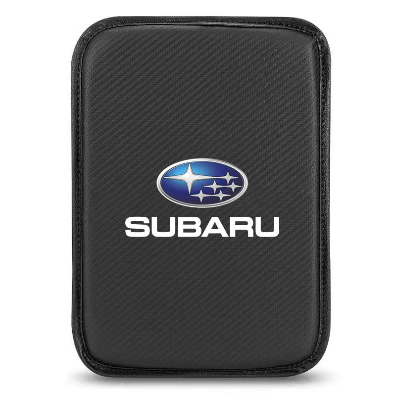 

Кожа из углеродного волокна, накладка на консольный бокс автомобиля, подушка подлокотника, чехол для Subaru LEGACY Forester Outback Rally WRX WRC XV Impreza subaru чёрный