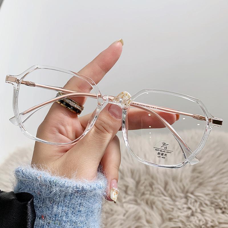 Trend Tr90 Anti-Blue Light Lightweight Glasses Frame Side Shiny Women'S Flat Mirror 3098