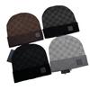 Luxuriöse Designer Winter Outdoor Warme Skimütze Amerikanisches Kalt Gestrickt Langlebig Gemeinsames Karomuster Spandex/Baumwolle Unisex Kalt
