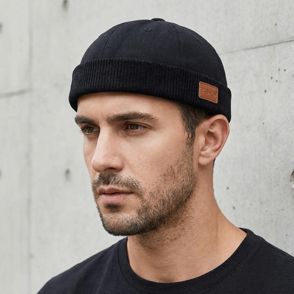 Brimless Dome Melon Cap Solid Color Bucket Cap Casual Landlord Hat Travel