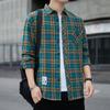 Herrskjorta i Hong Kong-stil med lång ärm och rutigt mönster - Casual vår/höst trendig lös passform jacka