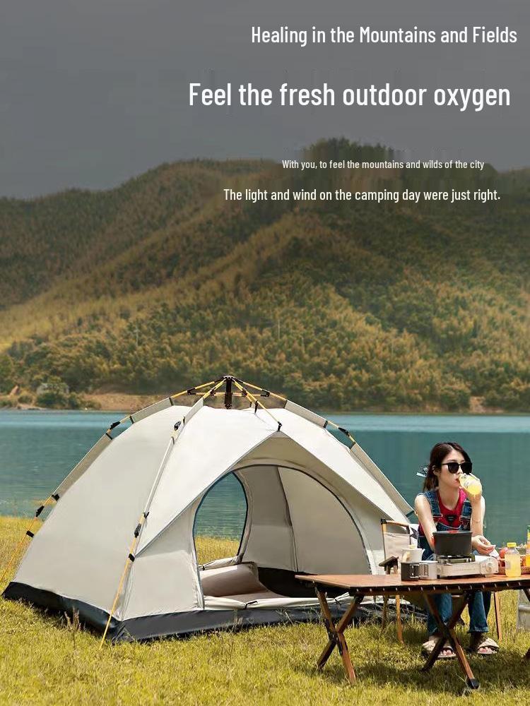 Portable Fully Automatic Quick-Open Camping Tent with Sun Protection and Rainproof Features